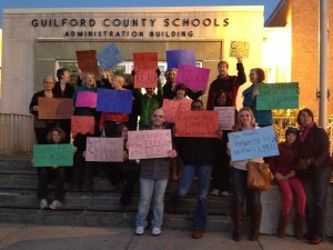 Guilford County residents protest book banning in our schools.